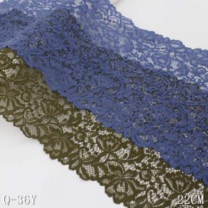 Wholesale elastic lace 22cm wide lace trim lace fabric for dress