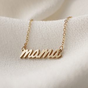 Word Meaning Best Mom Necklace Minimalism Jewelry Mom Mama Necklace 18K Gold Plated Stainless Steel Pendant Necklaces Link Chain